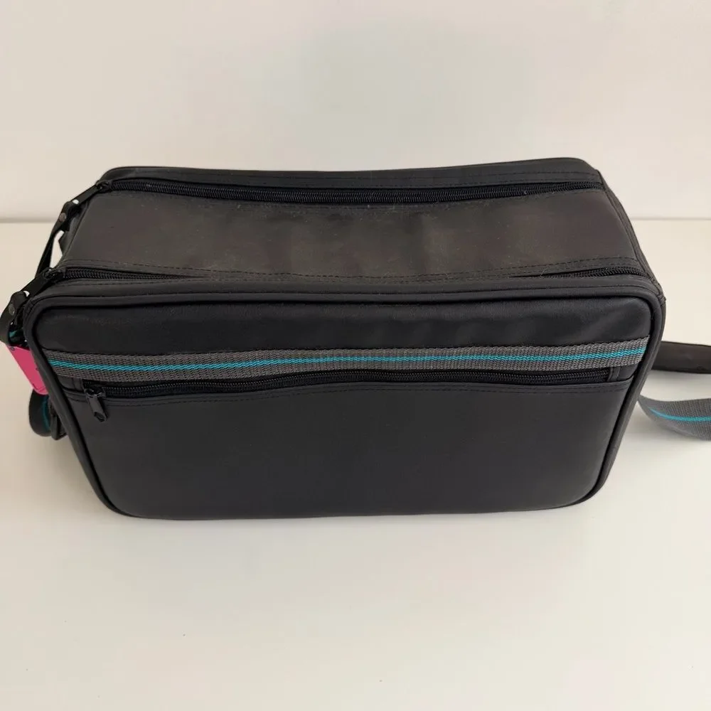 Vintage Camera Bag Black Camcorder Case Travel Storage Padded Dividers Retr
